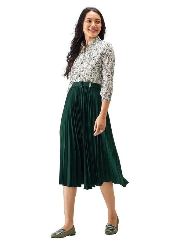 Women Green Long Dress by AASK
