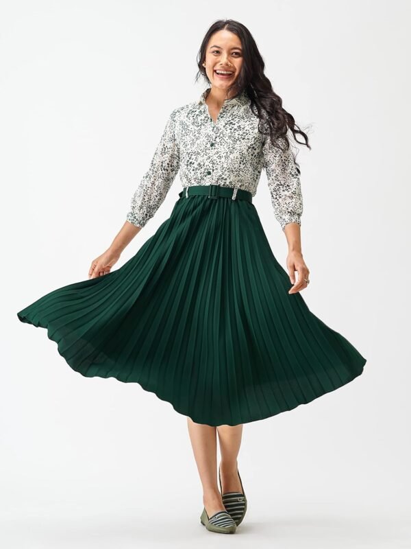 Women Green Long Dress by AASK