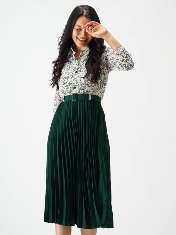 Women Green Long Dress by AASK