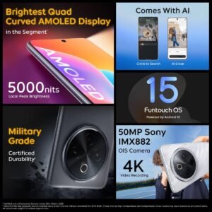iQOO Z10 5G (Glacier Silver, 12GB RAM, 256GB Storage) | India's Biggest Ever 7300 mAh Battery | Snapdragon 7s Gen 3 Processor | Brightest Quad Curved AMOLED Display in The Segment