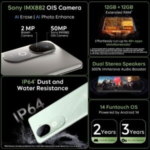 iQOO Z9s 5G (Onyx Green, 8GB RAM, 128GB Storage) | 120 Hz 3D Curved AMOLED Display | 5500 mAh Ultra-Thin Battery | Dimensity 7300 5G Processor | Sony IMX882 OIS Camera with Aura Light