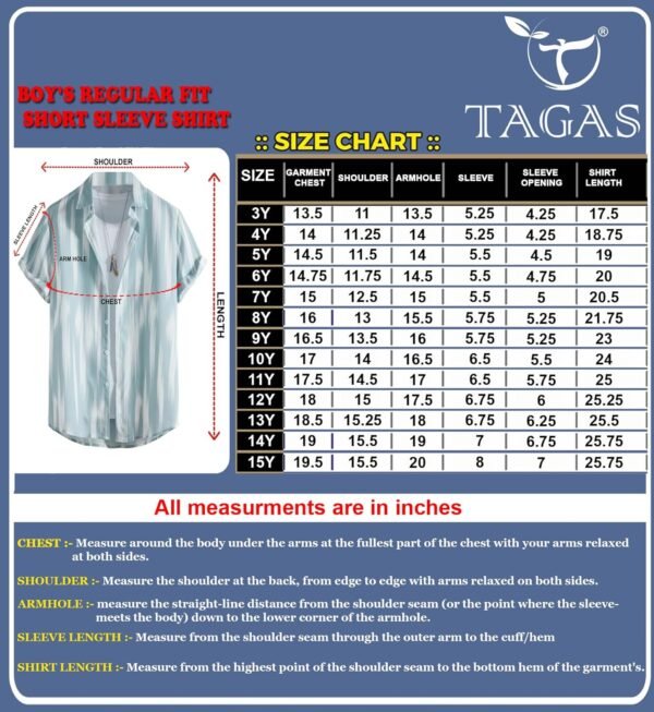 TAGAS Boy's Printed Regular Fit Shirt