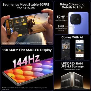 iQOO Neo 10R 5G (Raging Blue, 8GB RAM, 128GB Storage) | Snapdragon 8s Gen 3 Processor | India's Slimmest 6400mAh Battery Smartphone | Segment's Most Stable 90FPS for 5 Hours Key Highlighting Features