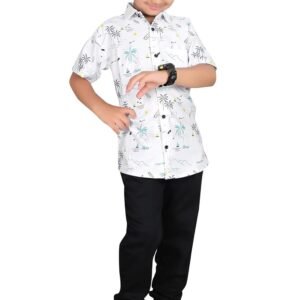 Printed Cotton Stylish Boys Shirts Regular Fit Hawaiian Tropical