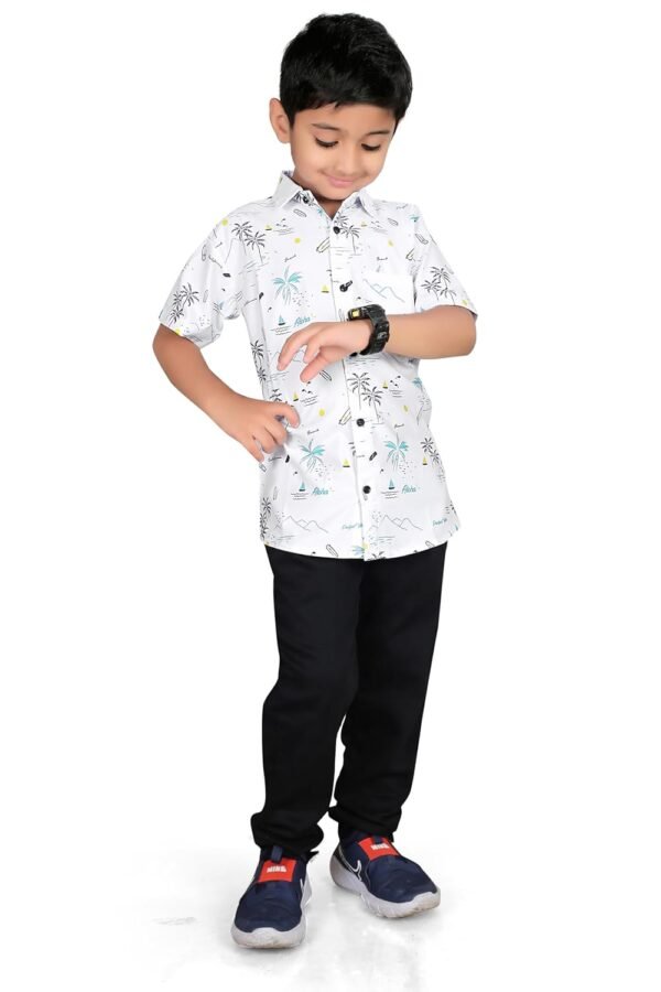 Printed Cotton Stylish Boys Shirts Regular Fit Hawaiian Tropical