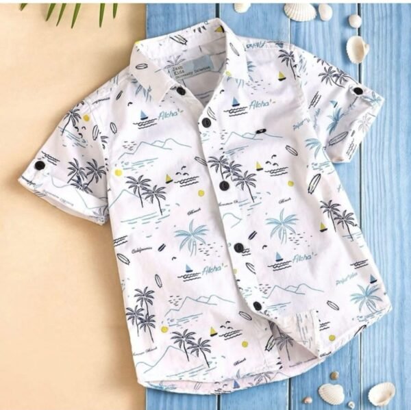 Vikita Enterprise Printed Cotton Stylish Boys Shirts Regular Fit Hawaiian Tropical Printed Kids and Junior Boys Shirt