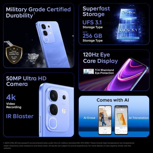 8GB RAM, 256GB Storage) | 6500 mAh Large Capacity Battery | Dimensity 7300 Processor | Military-Grade Durability