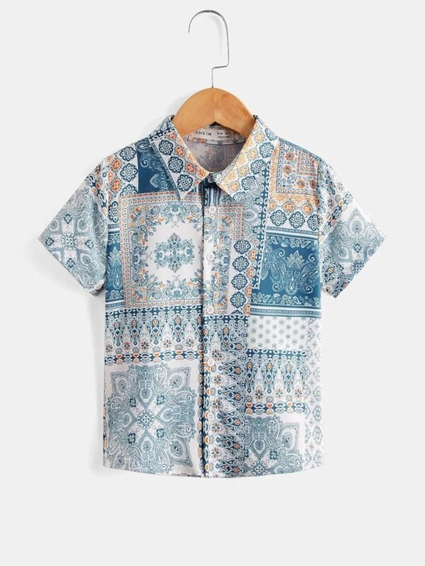 TAGAS Boy's Floral Regular Fit Shirt
