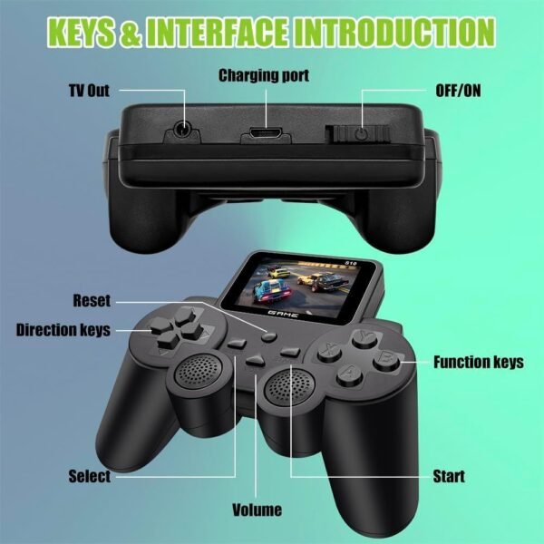 PARTEET (520 in 1 Game Retro Handheld Gaming Console for Kids, 2-Inch Screen, Portable Digital Gaming System for Kids & Adults