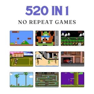 PARTEET (520 in 1 Game Retro Handheld Gaming Console for Kids, 2-Inch Screen, Portable Digital Gaming System for Kids & Adults